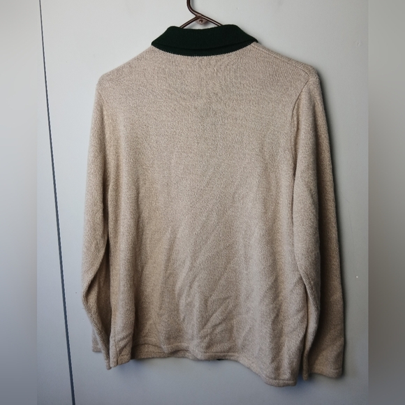 Vintage Fall Full Zip Sweater No Size (L) Leaves Pattern No Brand - Picture 7 of 9